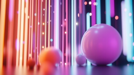 Poster - Captivating Neon Lights and Vibrant Abstract Patterns Creating a Mesmerizing Futuristic Ambiance