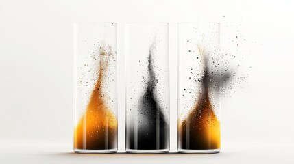Poster - Dramatic Fluid Explosions in Vibrant Hues Capturing Motion and Transformation