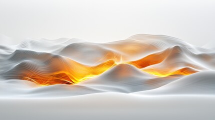 Poster - Mesmerizing Abstract Landscape of Fluid Rippling Waves and Shimmering Radiant Hues
