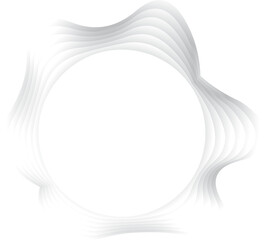 Aufkleber - Circle ripple wavy shape with shadow in paper cut style