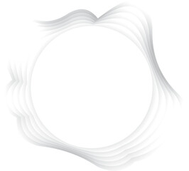 Aufkleber - Circle ripple wavy shape with shadow in paper cut style
