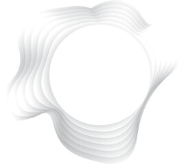 Aufkleber - Circle ripple wavy shape with shadow in paper cut style