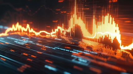 Poster - financial market data analytics dashboard with colorful charts graphs visualizing business investmen