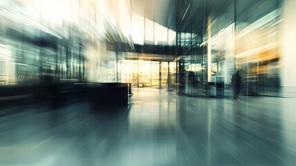 Poster - Modern office workspace with blurry effect