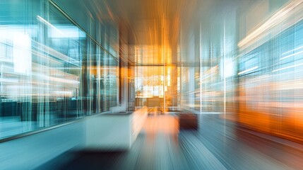Poster - Modern office workspace with blurry effect