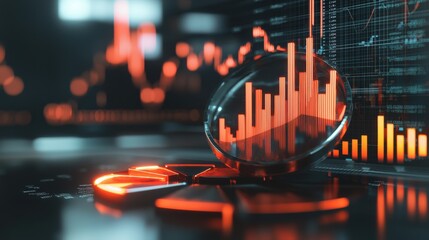Poster - financial analytics and market report on digital display