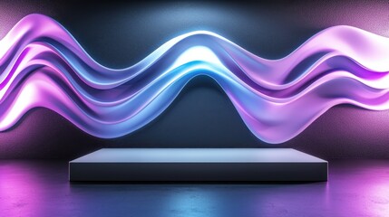 Poster - mesmerizing fluid waves of vibrant gradient hues dynamic 3d abstract background