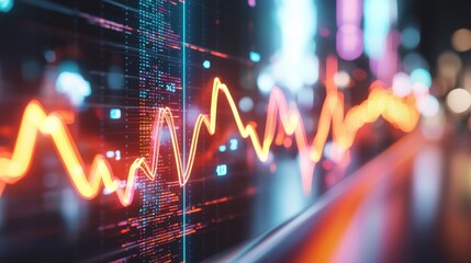 Poster - Dynamic Market Graph Displaying Financial Data and Analytical Trends