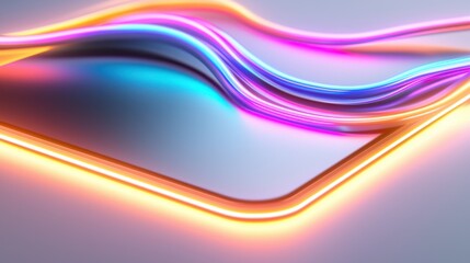 Poster - captivating fluid light waves vibrant flowing digital art abstract background