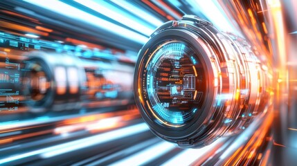 Poster - Futuristic Abstract Flare and Light Trail in Dynamic Motion