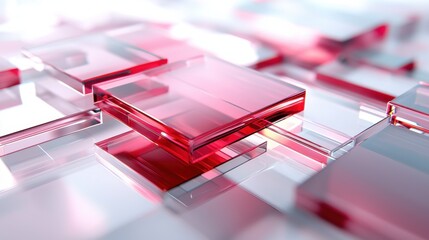 Poster - Mesmerizing Geometric Glass Composition with Dynamic Layered Transparency and Vibrant Colors
