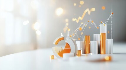 Poster - digital data visualization and business analytics infographic