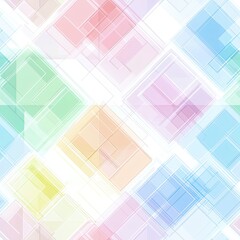 Poster - Pastel Waffle Inspired Pattern Translucent Squares for Trendy Designs