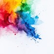 © Kantita - Dynamic Watercolor Splash Painting Vibrant Rainbow Hues Creating an Artistic Expression on Canvas