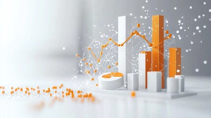 Poster - detailed financial data visualization with graphs and charts for business strategy and decision maki
