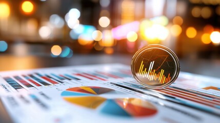 Poster - Data driven Financial Insights and Analytics Displayed on Desktop Workspace