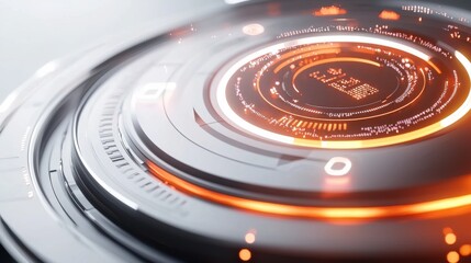 Poster - futuristic digital dashboard with radar and infographic displays for advanced technology and analyti