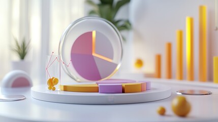 Poster - financial data analytics dashboard with infographic charts and graphs