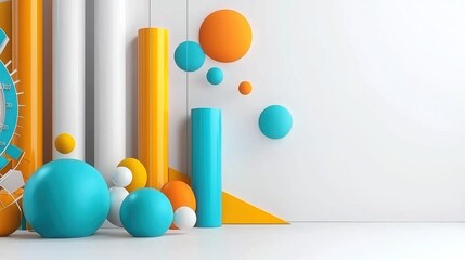 Poster - Vibrant Geometric Abstract with Colorful Shapes and Patterns