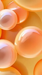 Poster - Abstract Orange and Yellow 3D Render of Glossy Spheres and Tubes