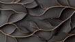 © EvgeniiasArt - Abstract dark leaves with metallic gold accents