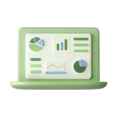 Poster - sustainability report concept, Sustainability reporting software interface on laptop display Clipart Photo isolated on transparency background