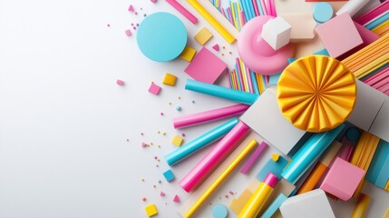 Poster - Vibrant Geometric Shapes and Colorful Abstract Background Composition for Visually Stunning Graphic Design or Wallpaper