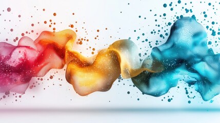 Poster - Vibrant Fluid Acrylic Ink Blot Abstract Digital Art Background