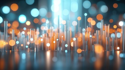 Poster - Mesmerizing Bokeh Lights in Vibrant City Nightscape Captivating Glittering Illumination Alluring Blurred Background for Holiday or