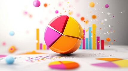 Poster - Colorful Abstract Geometric Sphere Infographic Data Visualization