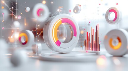 Poster - Vibrant Data Visualization Shapes Conveying Insightful Business Analytics and Market Trends