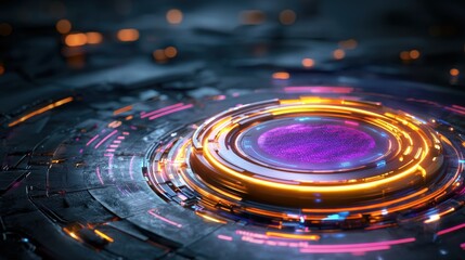 Poster - Swirling Neon Light Patterns in Mesmerizing Psychedelic Motion