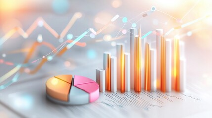 Poster - colorful data visualization charts and graphs showing financial growth and analytics