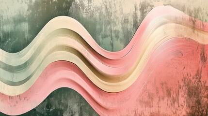 Wall Mural - Waves of color create a textured abstract decorative illustration