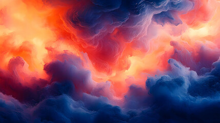 Poster - Abstract Swirling Texture with Blue and Orange Hues Dynamic Background Art