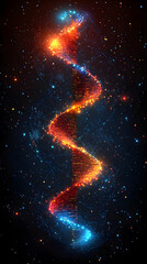 Poster - Vibrant Abstract Swirl of Red Orange and Blue Lights in Dark Space Background
