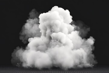 Wall Mural - of a big white cloud of smoke on a dark background
