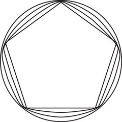 Aufkleber - Circle line blend to polygon. Modern futuristic design element
