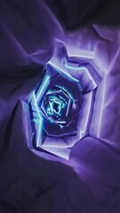 Poster - Neon Kaleidoscope Ethereal Corridor Journey