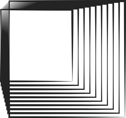 Aufkleber - Square blended line effect. Geometric shape, digital, tech, media
