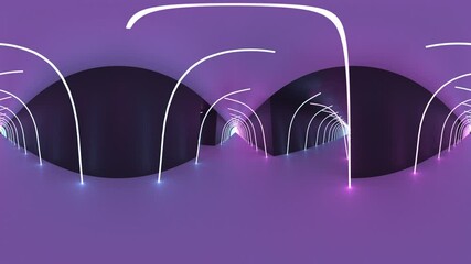 Wall Mural - 360 degree sci fi tunnel, equirectangular projection, environment map, hdri spherical panorama