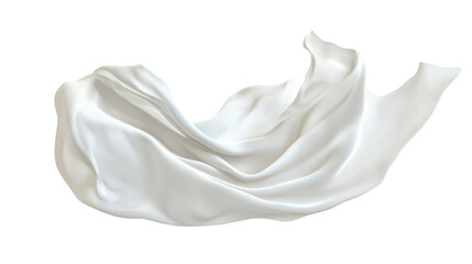 Poster - Soft white cloth waving isolated on transparent background for graphic design or wallpaper.	
