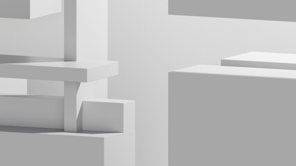 Aufkleber - 3d rendering of block or cube geometric on white background