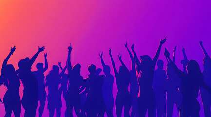 Poster - Photo of a crowd cheering and dancing at an open-air club concert