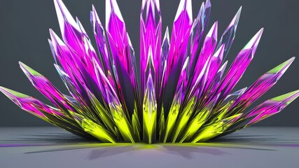 Poster - Neon Crystal Cityscape