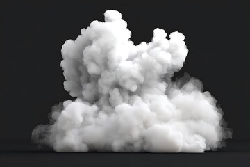 Wall Mural - of a big white cloud of smoke on a dark background
