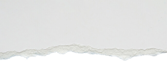 White ripped paper torn edges strips isolated on white background