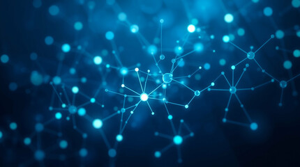 Poster - Abstract neural network visualization with luminous nodes and connections