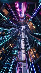 Poster - Futuristic Cylindrical Metropolis