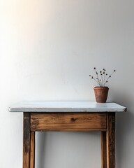 Aufkleber - A table with against a white wall.
